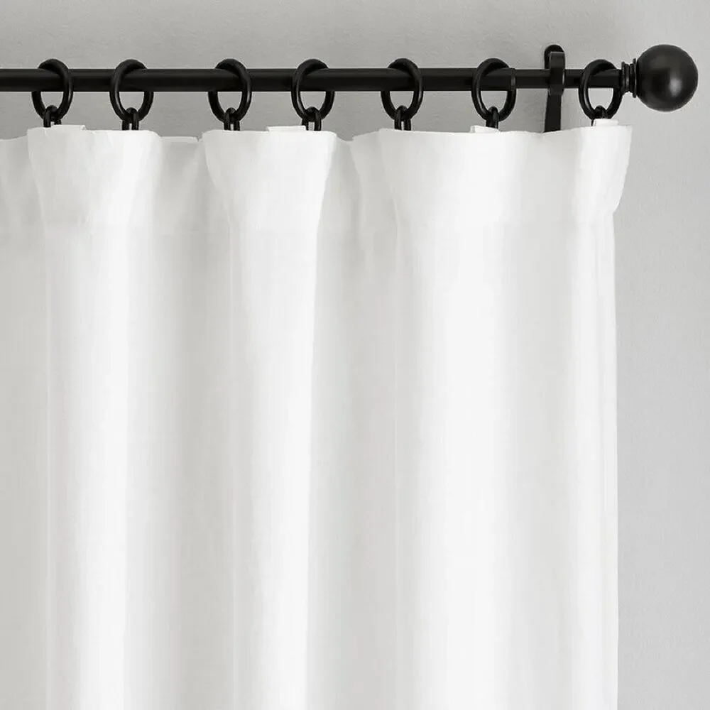 Pottery Barn Belgian Flax Linen Blackout Curtain White 100